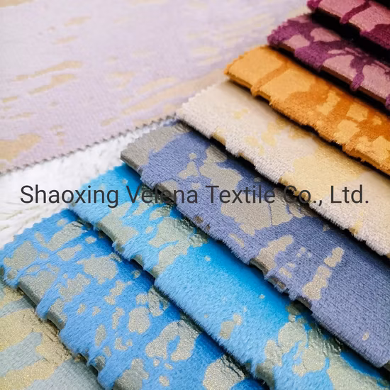 2021 New Design Holland Velvet with Glue Emboss Upholstery Sofa Furniture Textile Fabric China Wholesale Factory